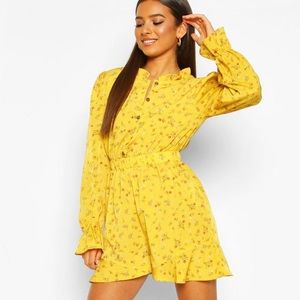 Floral long sleeve romper